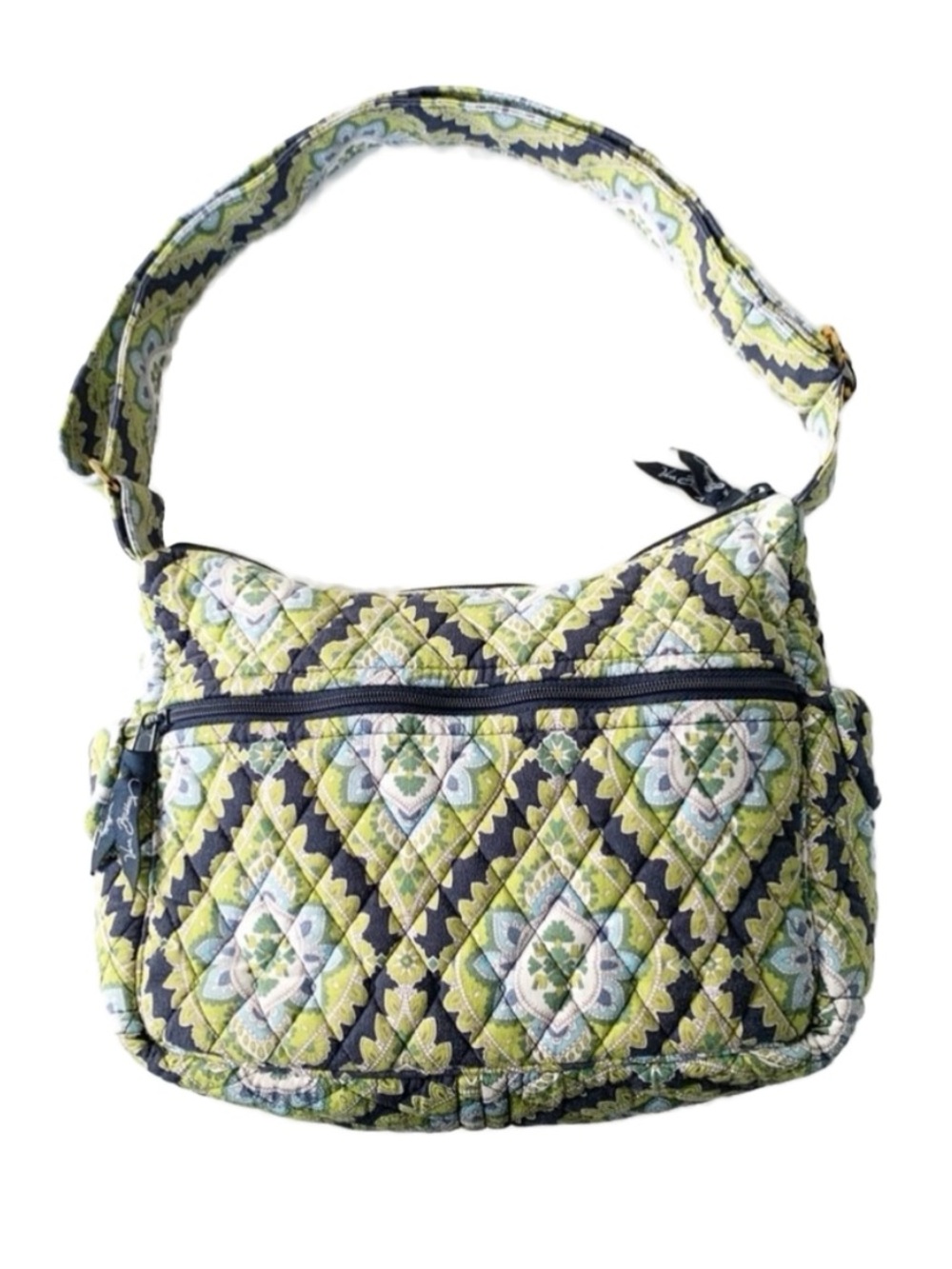 Vera Bradley Floral & Paisley Quilted Shoulder Bag Adjustable Strap 🟩🟦⬜️